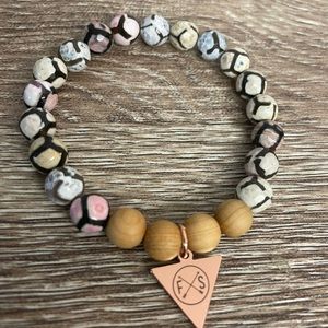Fire + Soul Original Hand Made Agate and Cedar wood Bracelet